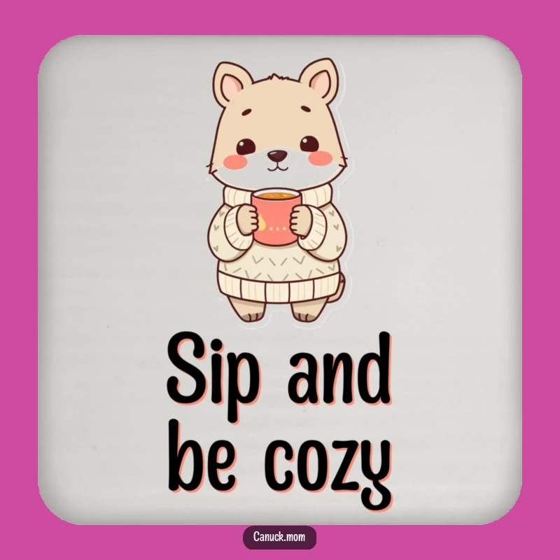 Funny Cozy Sweater Coaster - Protect Surfaces with Warmth!