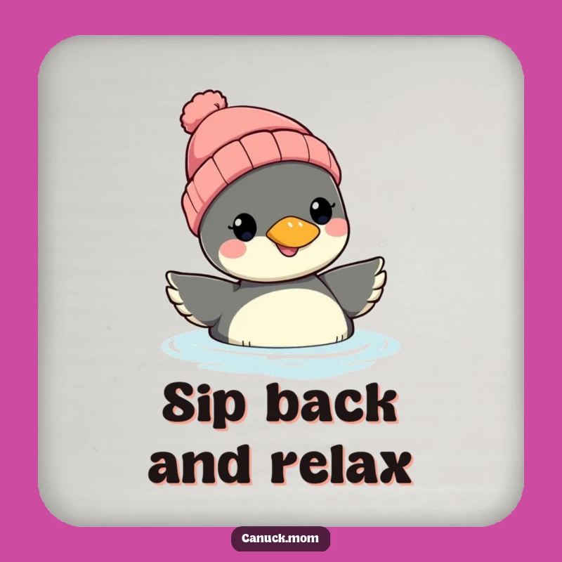 Funny Loon Beanie Coaster Set: Protect Surfaces with Hilarious Bird Art