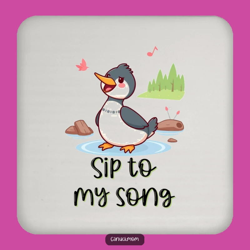 Funny Kawaii Loon Coaster: Cheerful Decor, Adorable Funny Gift