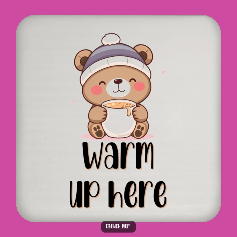 Funny Bear Cocoa Coaster Set: Protect Surfaces with Winter Charm - Funny Gift