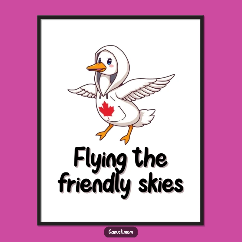 Funny Goose Hoodie Poster: Canadiana Bird Migration Art Gift