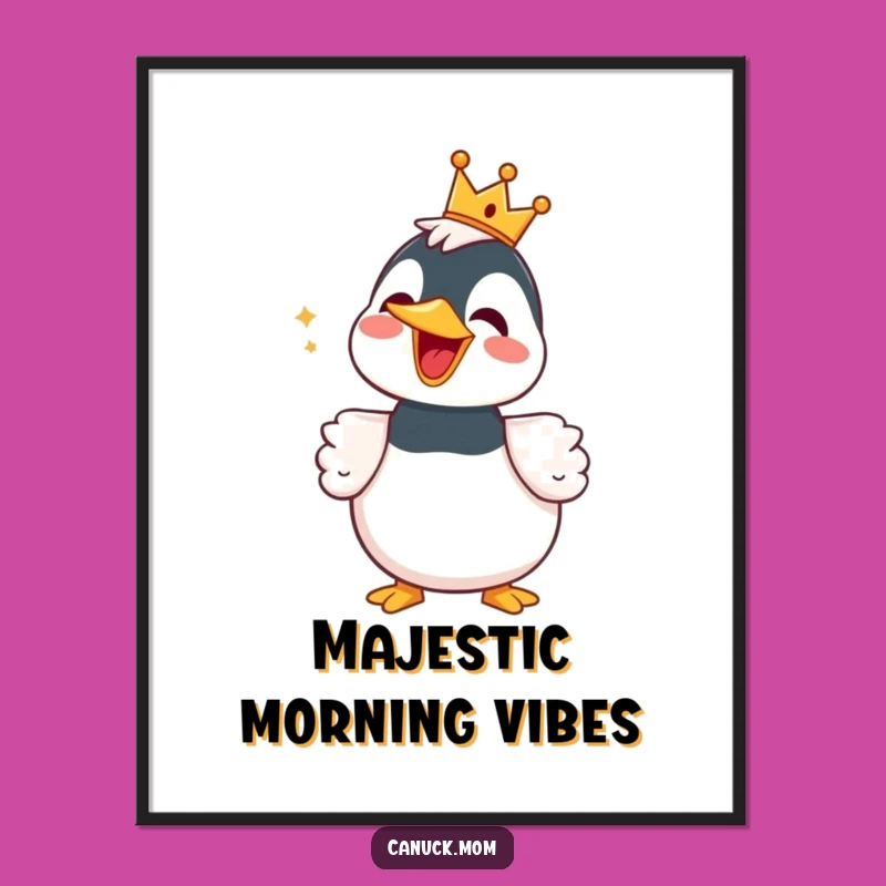 Funny Loon Poster with Crown - Whimsical Wall Art for a Humorous Home Decor