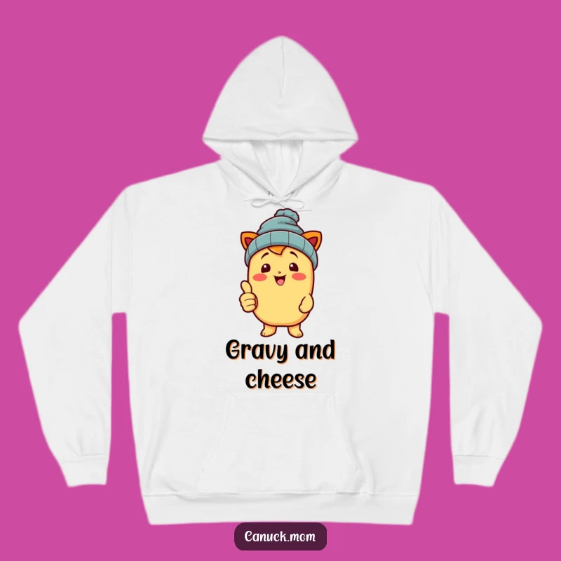 Cozy Funny Poutine Beanie Hoodie - Warm Hugs of Comfort Food!