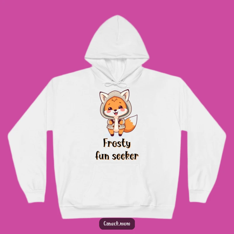 Funny Fox Parka Hoodie: Cozy Arctic Fox Chasing Snowflakes, Warm Winter Gift for Him/Her!