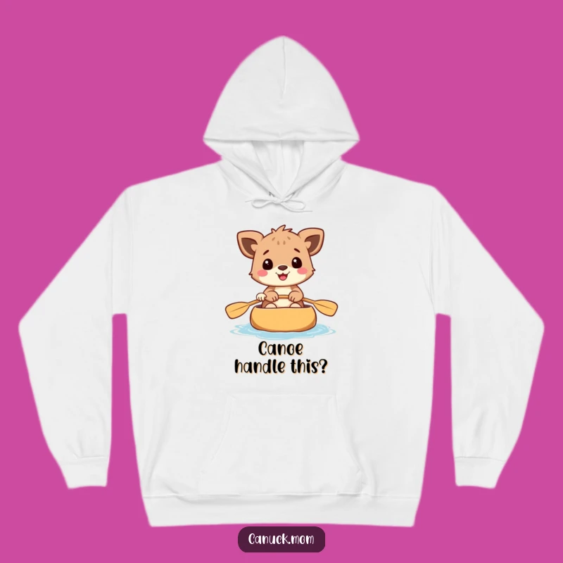 Funny Canoe Adventure Hoodie: Cheerful Paddling Animal, Cozy Outdoor Wear