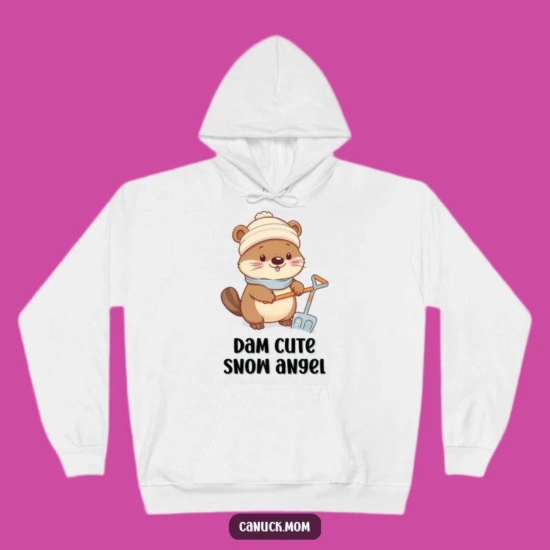 Funny Kawaii Beaver Hoodie - Snowy Duty, Cozy Funny Gift for Winter Warriors