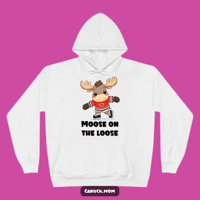 Funny Moose Hockey Hoodie: Cozy Skater, Warm & Cheerful Sports Gift