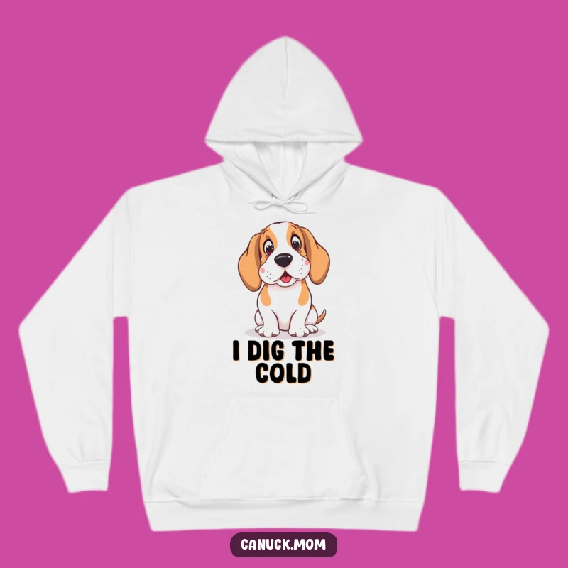 Funny Basset Hound Hoodie: Amused by Snowflakes - Cozy Winter Gift