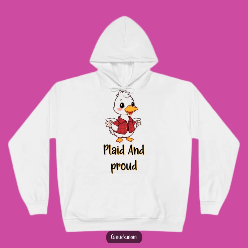Funny Canadian Goose Hoodie: Stay Cozy in This Plaid Shirt Design, the Ultimate Funny Gift!
