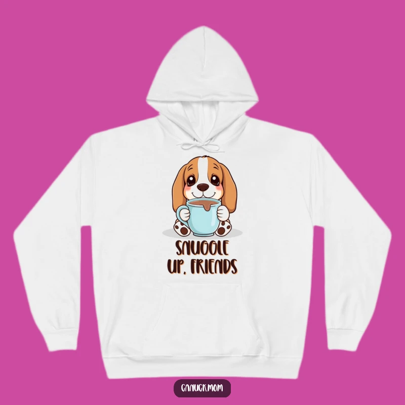 Ultra-Cozy Funny Basset Hound Hot Chocolate Hoodie: Warm Hug Gift