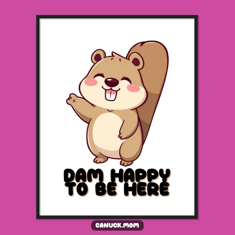 Free Printable Beaver Tail Wall Art: Funny Animal Decor Downloadable Waves of Joy!