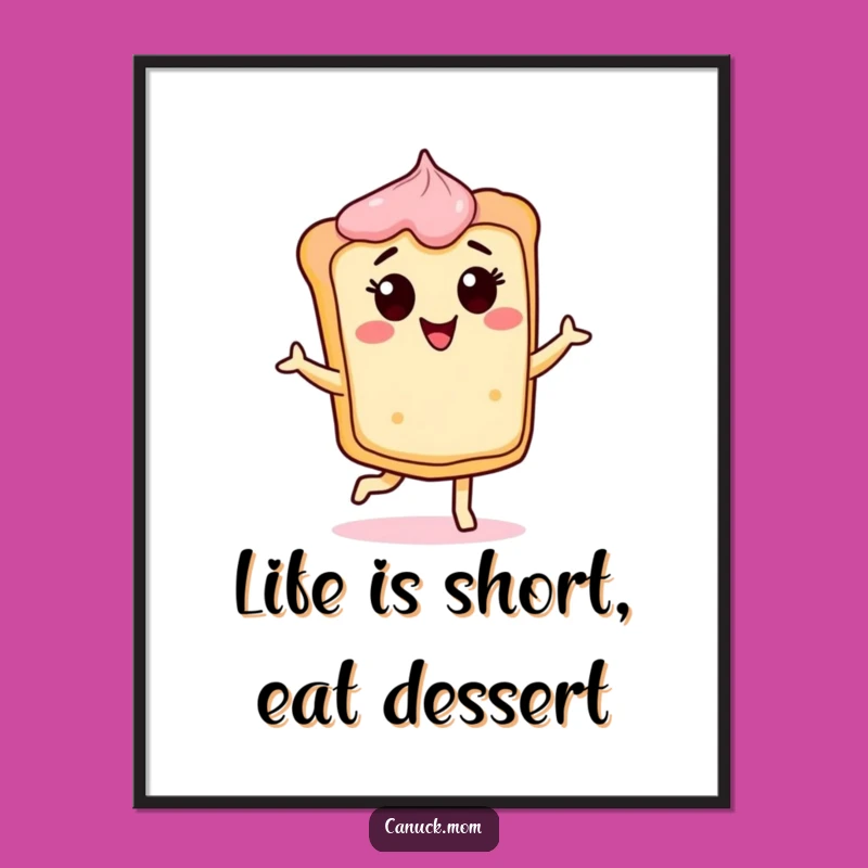 Free Printable Funny Wall Art: Butter Tart Dancing, Sweet Decor