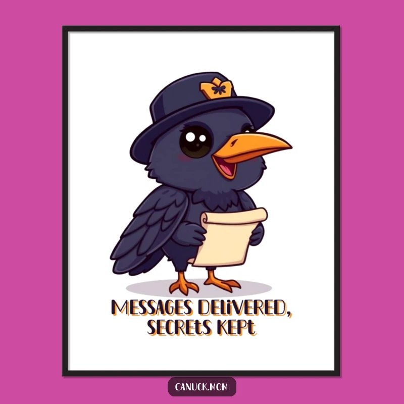 Free Printable Wall Art: Chatty Raven Mountie, Downloadable DIY Decor