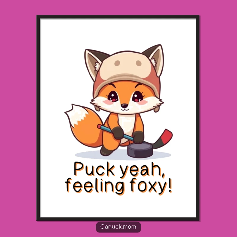 Hockey Fox Wall Art Free Printable: Puck & Fun Downloadable Decor