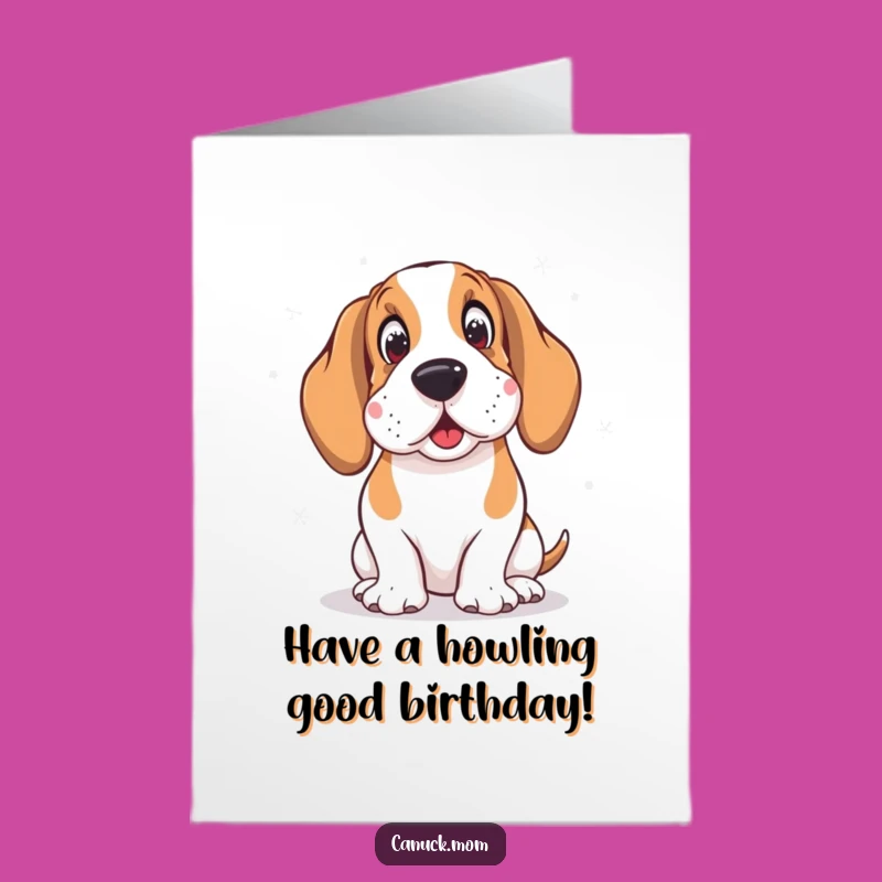 Basset Hound Birthday Earmuffs: Free Printable Snowy Amused Card!