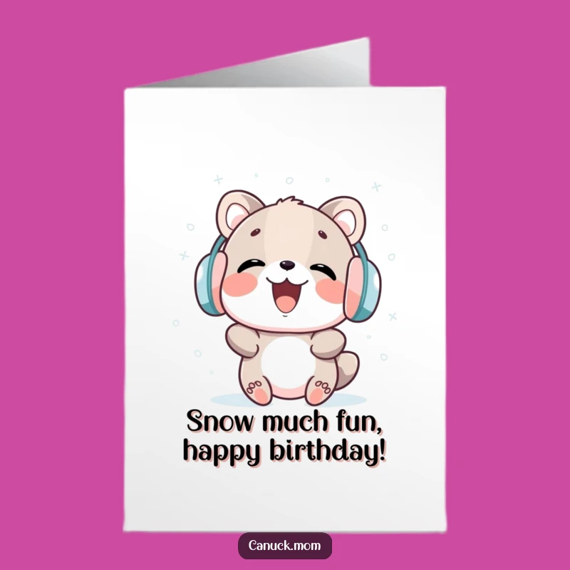 Free Printable Birthday Card: Funny Snowman Animal Winter Laugh - Downloadable Gift