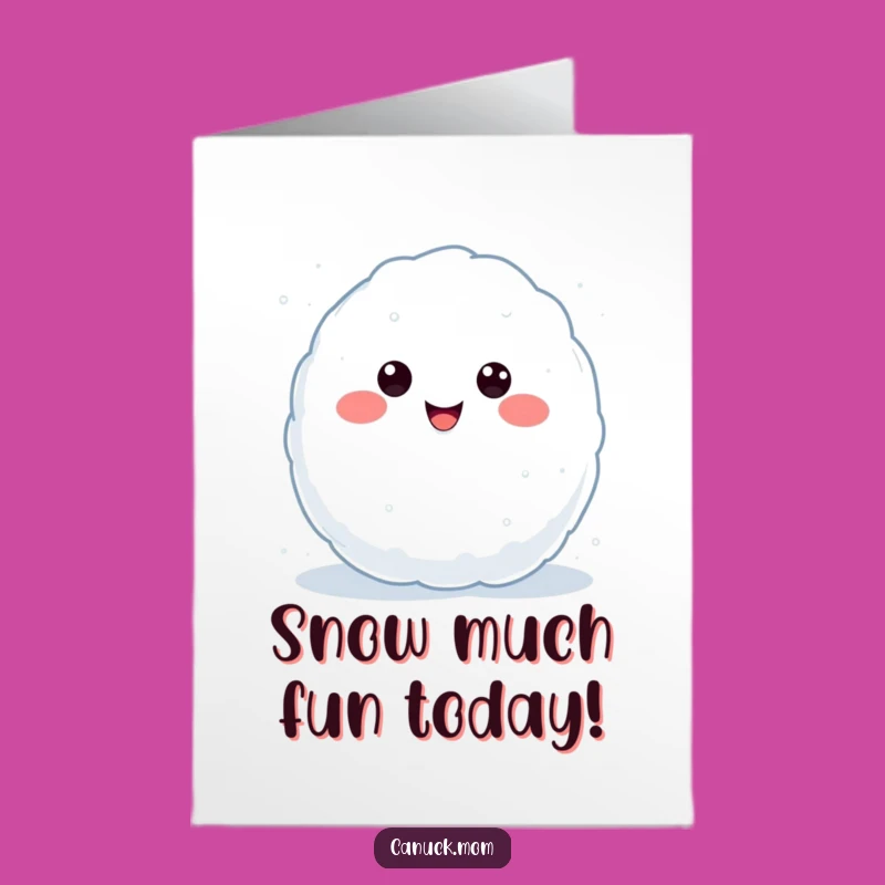 Free Printable Birthday Card: Kawaii Snowball Throw, Funny Fun