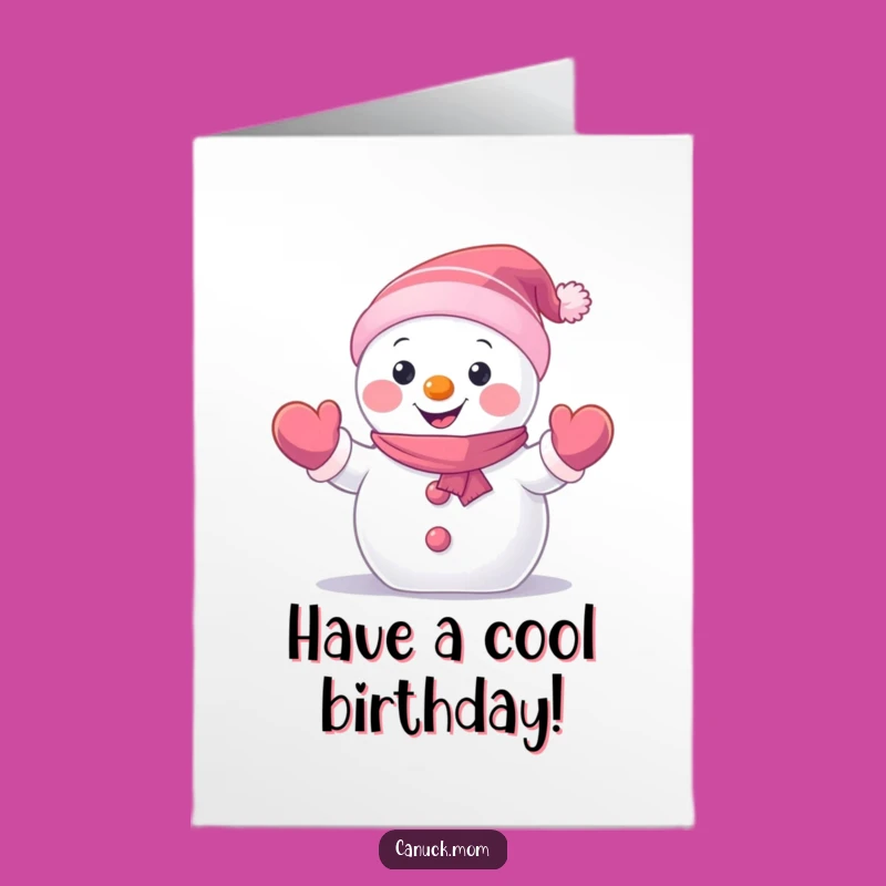 Free Printable Birthday Card: Snowman Wave, Winter Fun