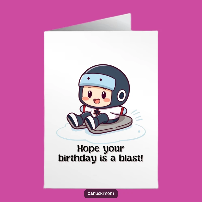 Free Printable Puck Slide Birthday Card - Funny Hockey Downloadable Gift for a Goal!