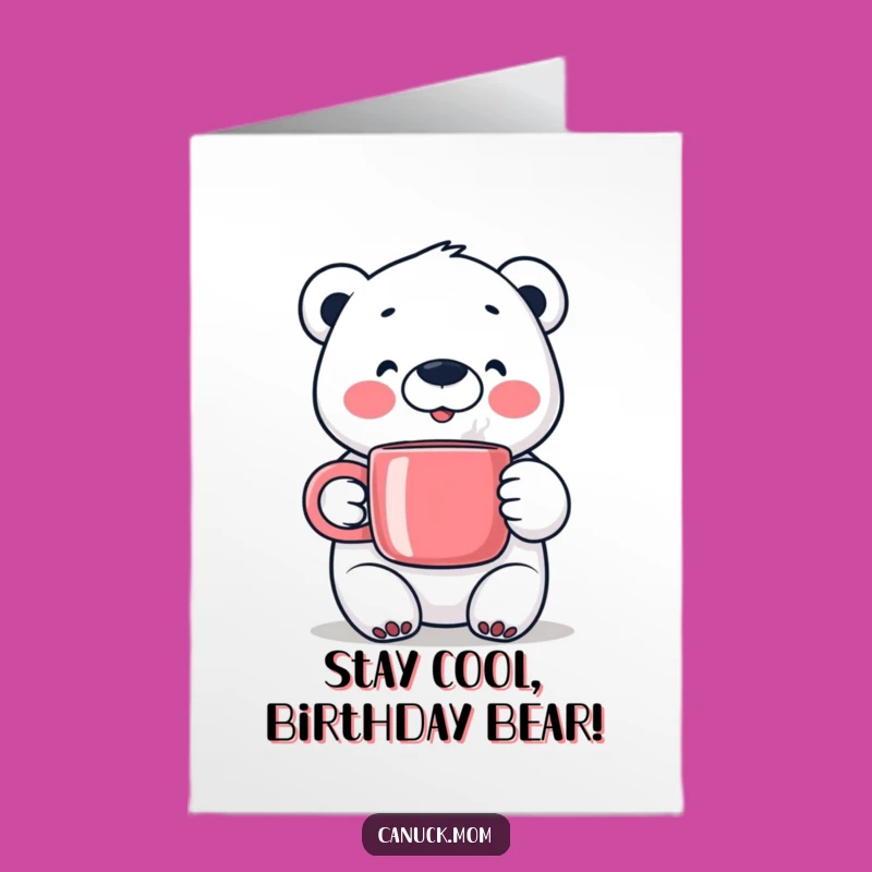 Free Printable Birthday Card: Polar Bear Cheers - Funny & Cozy Gift!