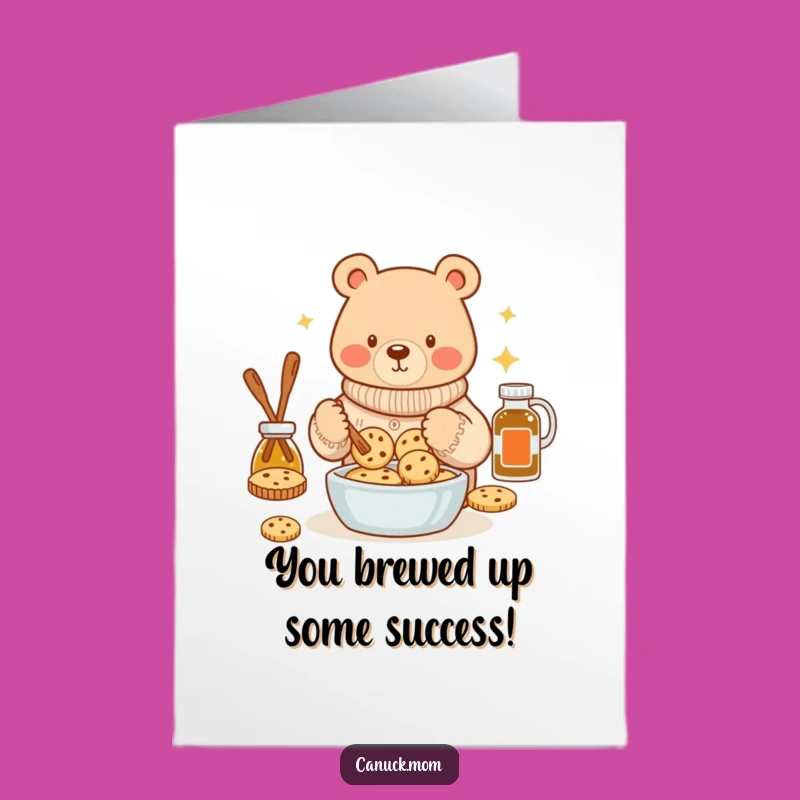 Bear Congrats Card Free Printable: Baking & Sweet Downloadable Gift