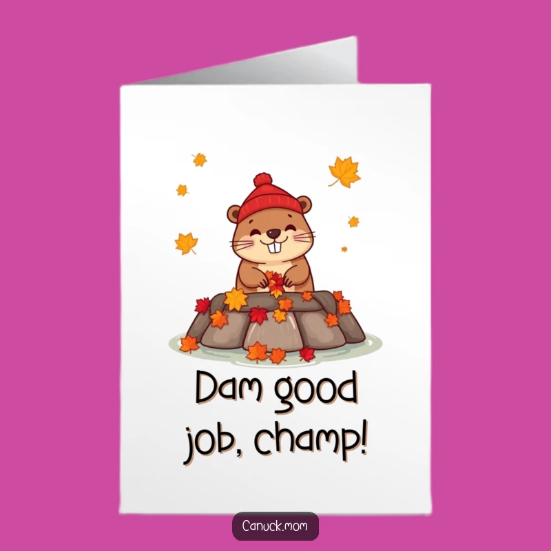 Free Printable Congrats Card: Beaver Dam Builder Design for a Fun Downloadable Gift