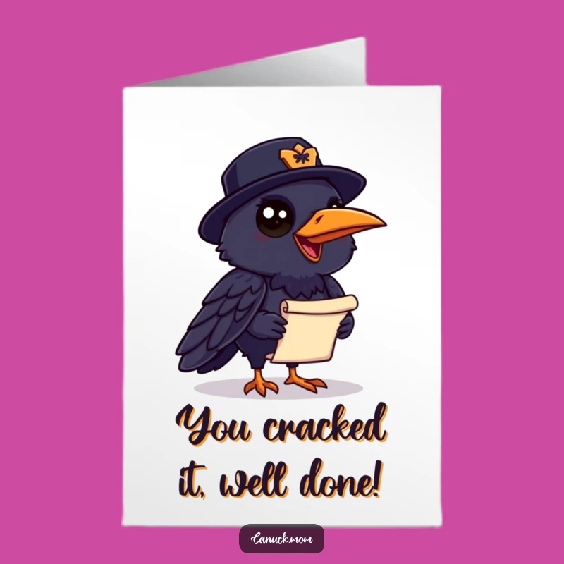 Free Printable Congrats Card: Raven Mountie Scroll, Downloadable DIY Message