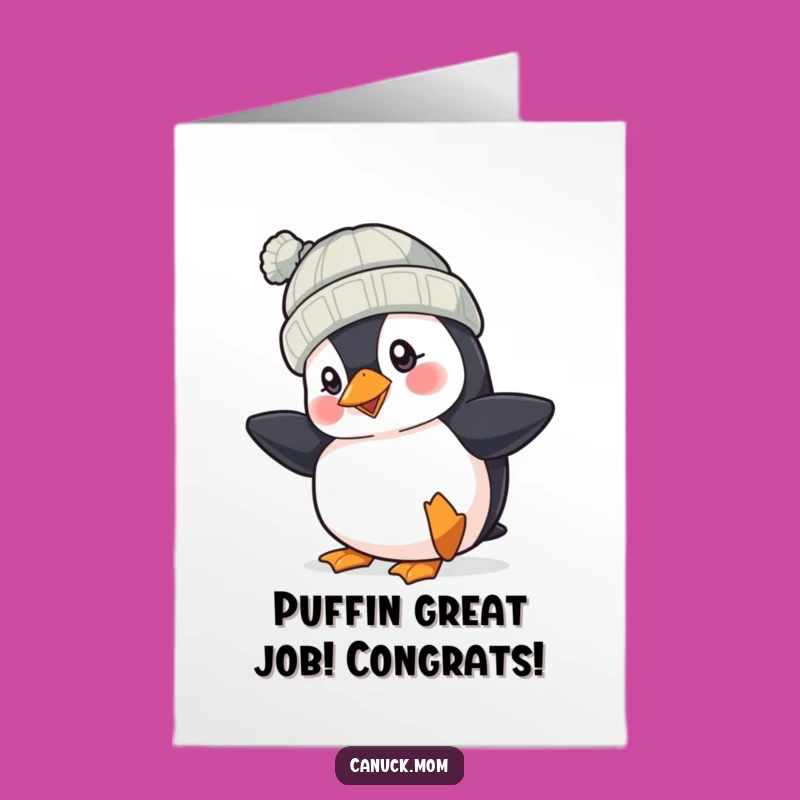 Free Printable Congrats Card: Tapping Puffin, Humorous Downloadable Achievement Gift