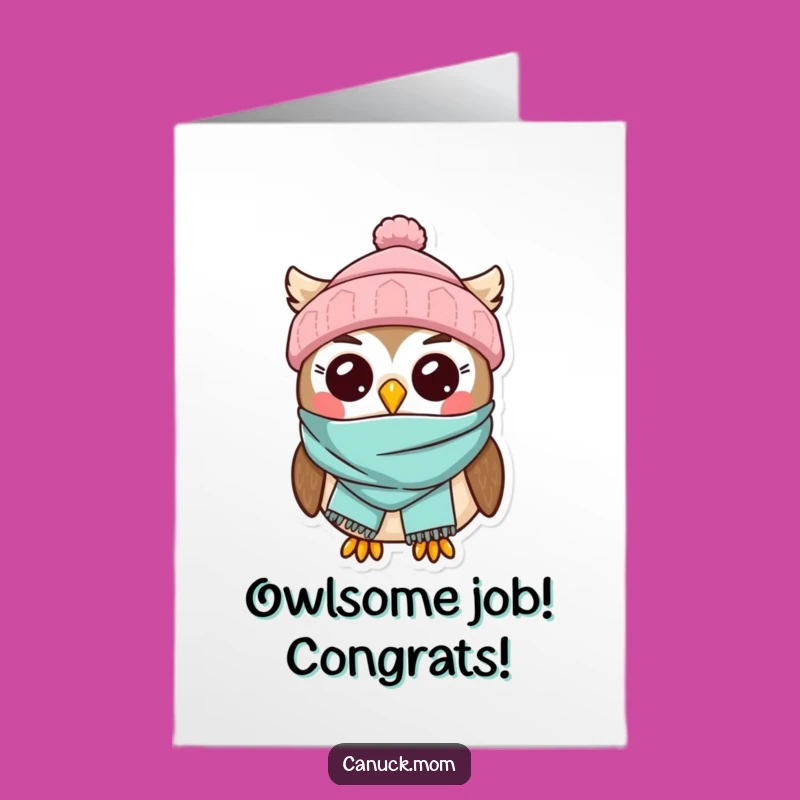 Free Printable Congrats Card: Kawaii Owl Cheer - Print at Home!