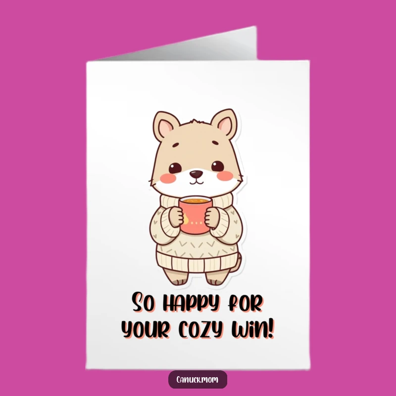 Free Printable Congratulations Card: Cozy Sweater Animal Cheers
