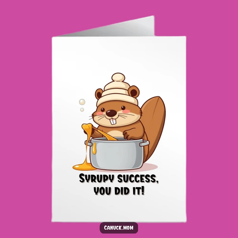 Free Printable Beaver Congrats Card - Funny Canadian Downloadable Celebration Art