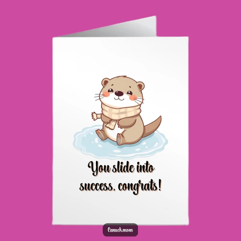 Free Printable Congrats Card: Otter's Slippery Success, Celebration Download
