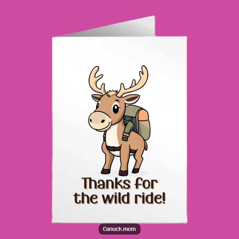 Free Printable Caribou Thank You Card: Funny Downloadable for Every Journey