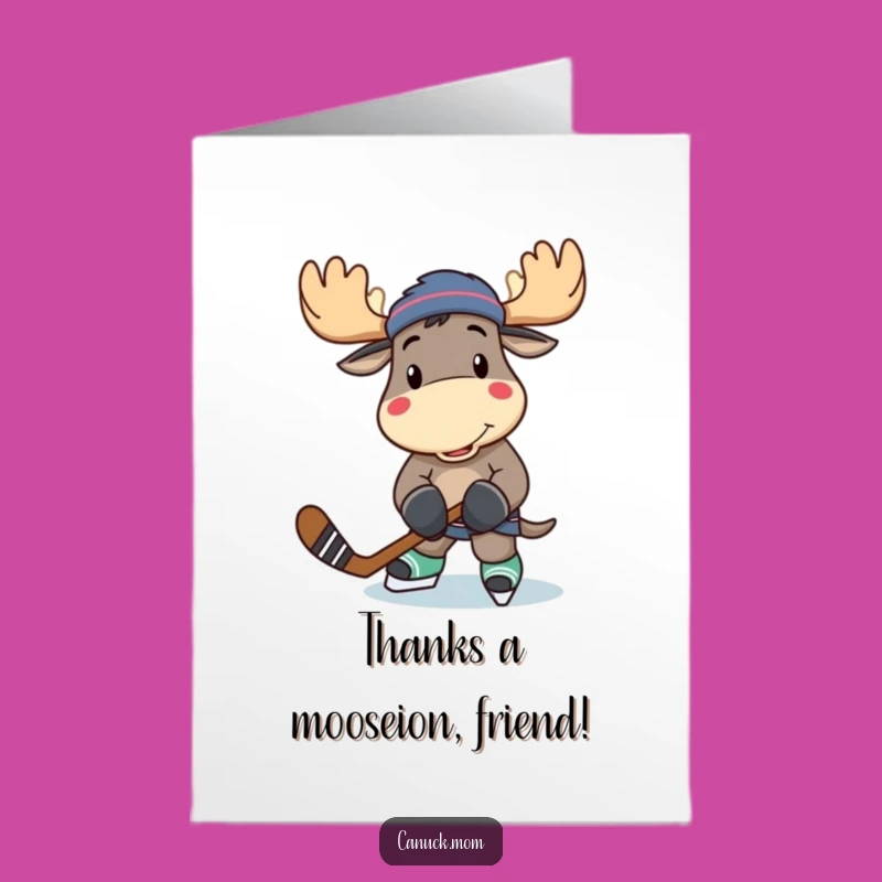 Free Printable Hockey Moose Thank You Card: Funny Downloadable Gratitude