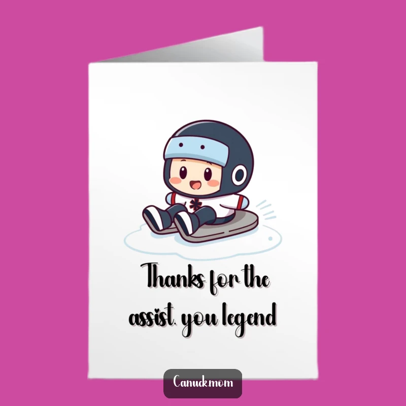Free Printable Puck Slide Thank You Card - Thank You Goal Downloadable for Any Occasion!