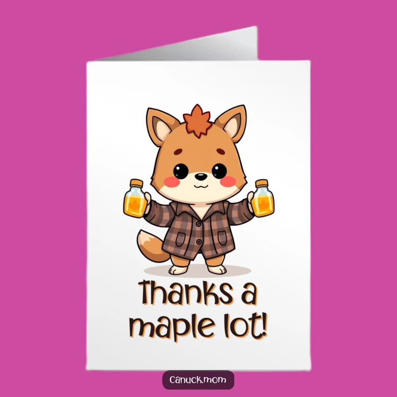Free Printable Thank You Card: Juggling Canadian Animal Syrup Gratitude