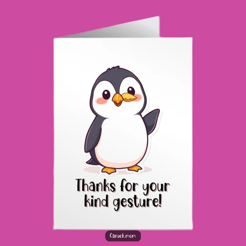 Free Printable Thank You Card: Polite Puffin Feather Nod Funny Downloadable Gift