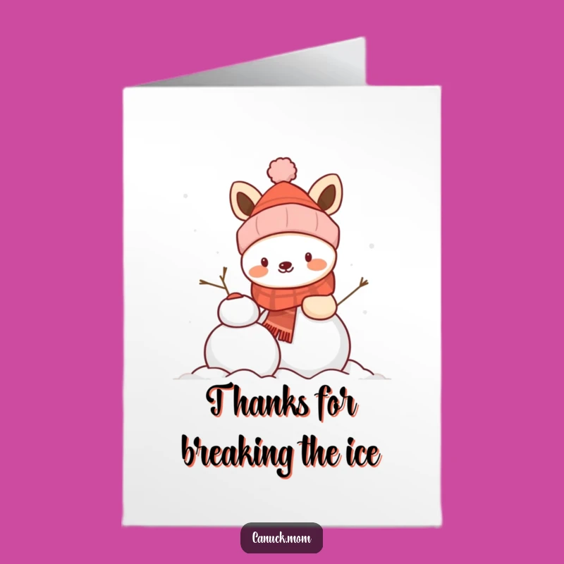 Free Printable Thank You Card: Snowman Animal Winter Gratitude