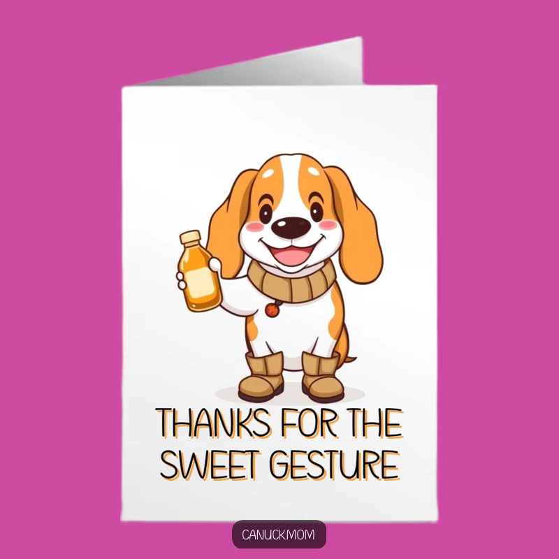Free Printable Thank You Card: Syrup Basset Hound Funny Downloadable Sweet Appreciation