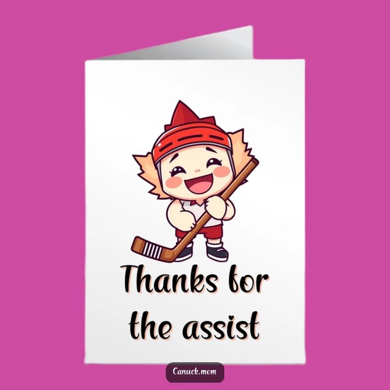 Free Printable Thank You Hockey Card: Maple Leaf Gratitude