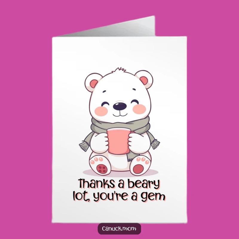 Free Printable Polar Bear Thank You Card - Cozy Thanks with a Hot Mug Downloadable!