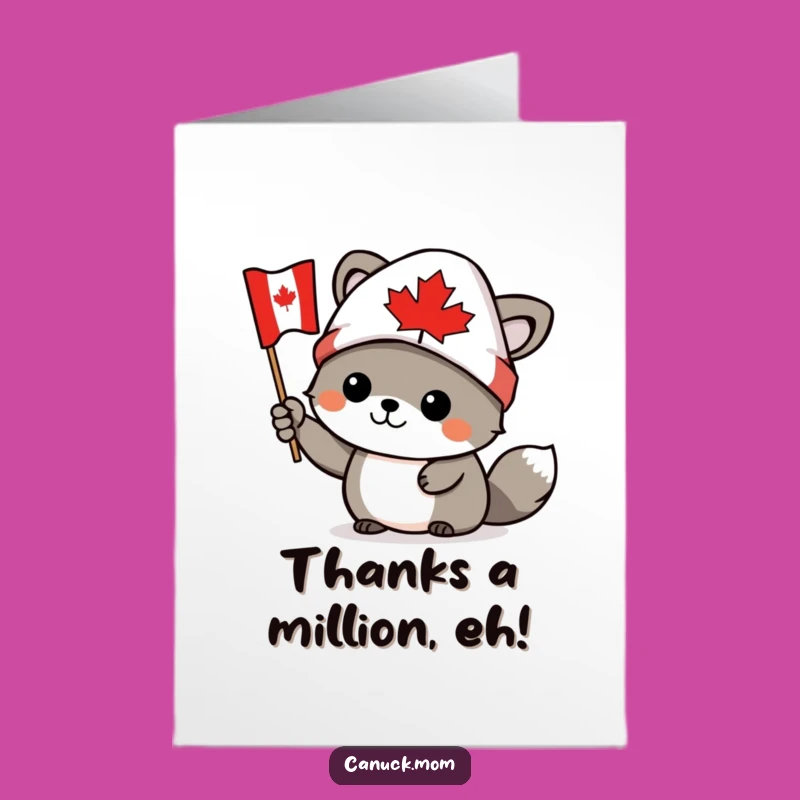 Free Printable Thank You Card: Canadian Animal Toque Thanks - Downloadable Gift
