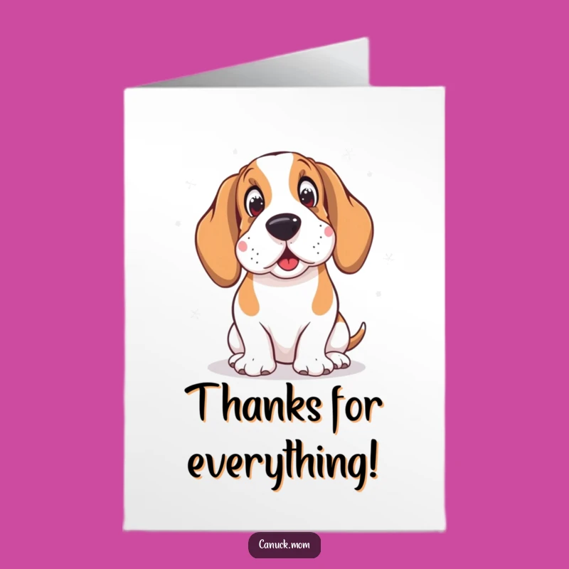 Basset Hound Snow Thank You Card: Free Printable Amused Gratitude!