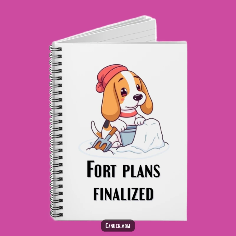 Funny Basset Hound Snow Fort Notebook - Winter Builder Dog, Perfect Journal Funny Gift