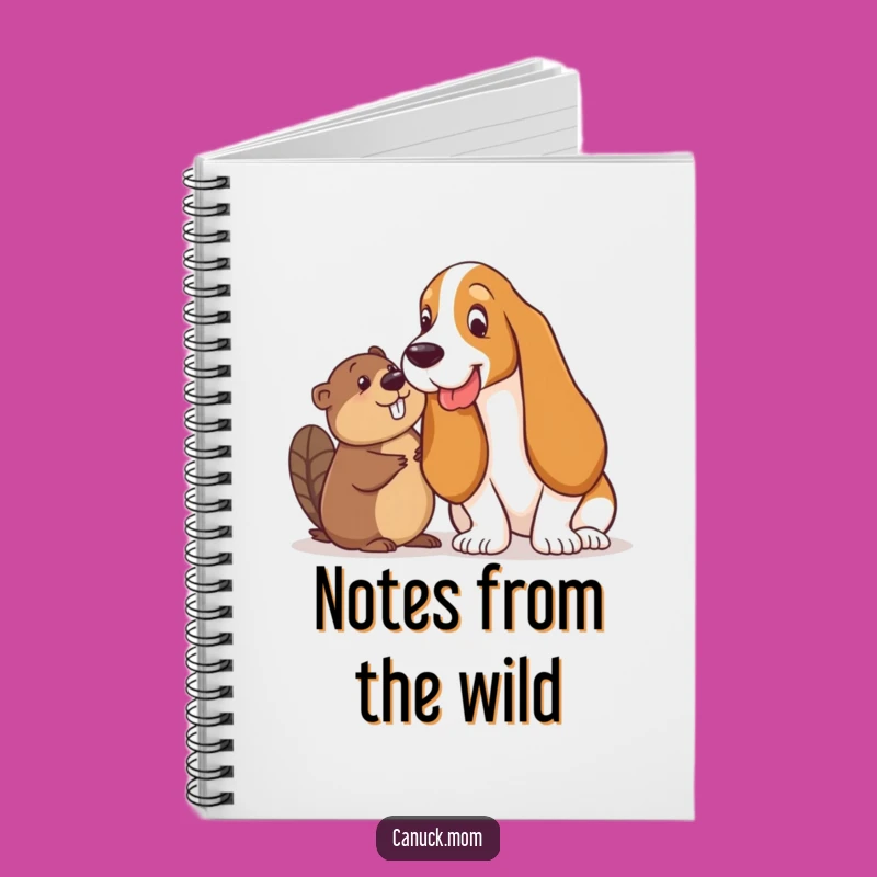 Funny Basset Hound & Beaver Notebook - Playful Pals Journal, Great Funny Gift