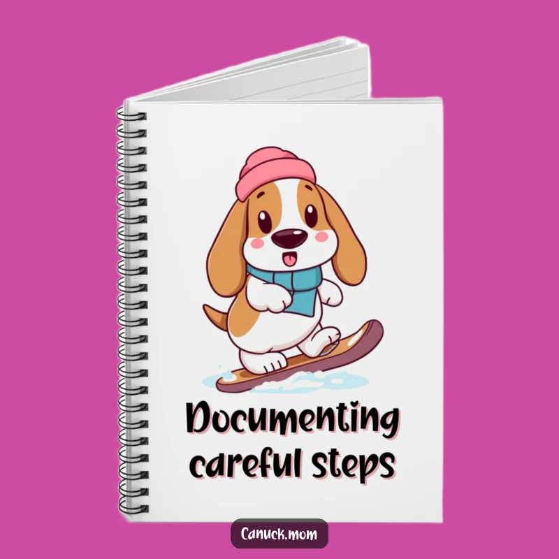 Funny Basset Hound Snowshoe Notebook: Jot Down Cautious Notes Gift