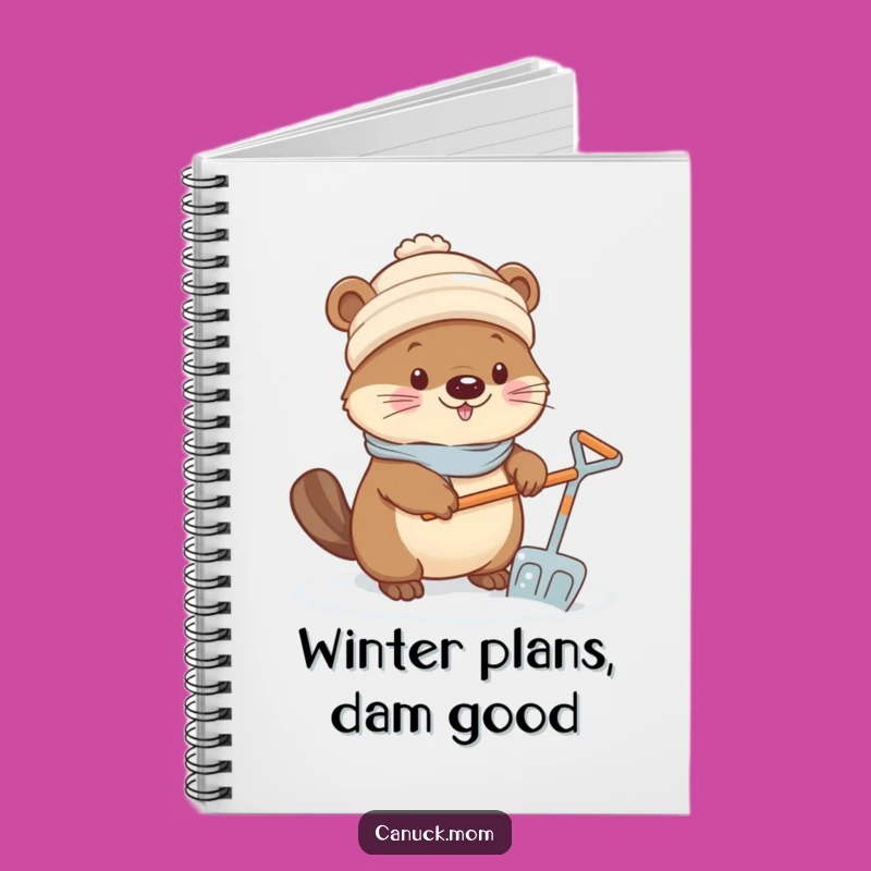 Funny Kawaii Beaver Notebook - Snowy Tasks, Creative Funny Gift for Journaling