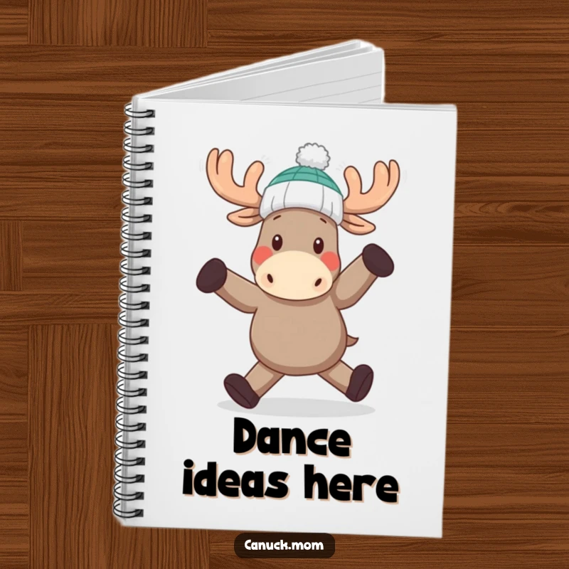 Funny Moose Dance Notebook: A whimsical moose in a toque dancing, inspiring creative and humorous writing.