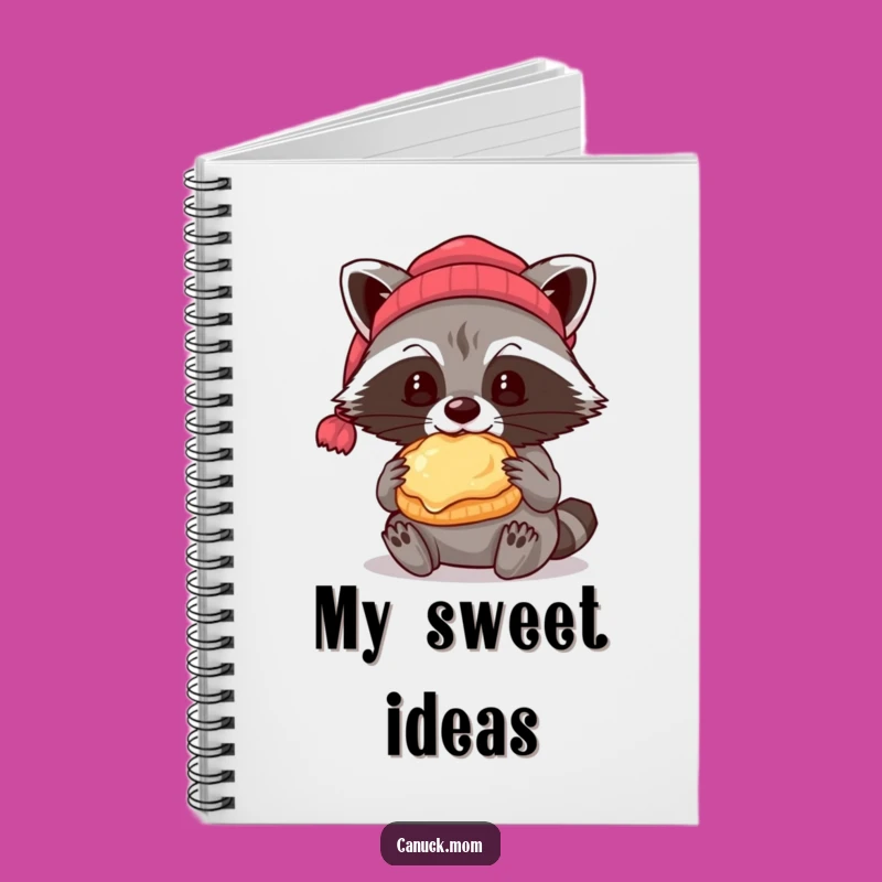 Funny Raccoon Butter Tart Notebook: Cozy Beanie Bandit Journal Gift