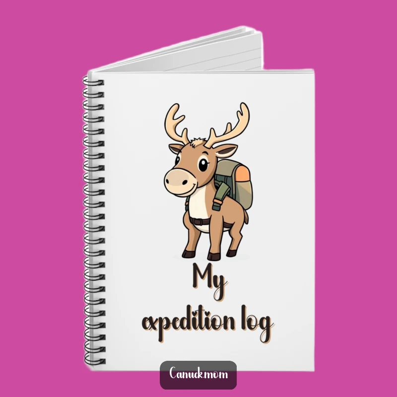 Funny Caribou Adventure Notebook - Determined Explorer Journal Gift